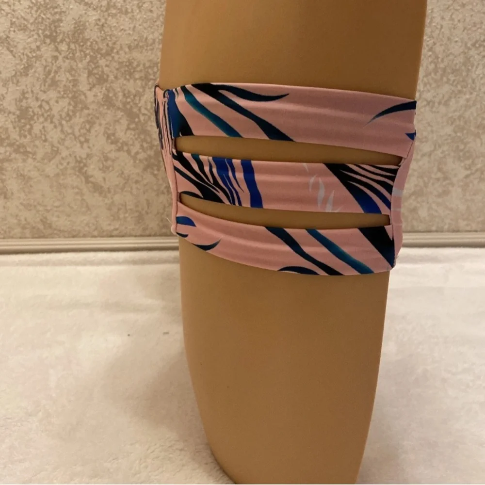 Fashion Nova Pink and Blue Tropical Bikini